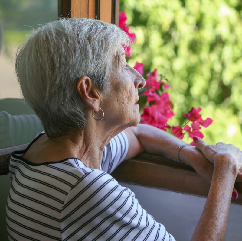 isolated senior woman